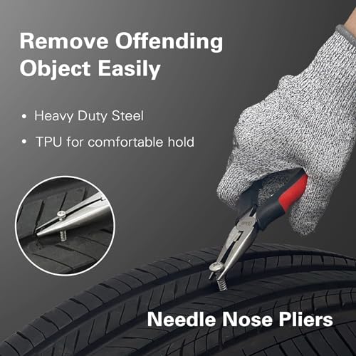 CKAuto Tire Plug Repair Kit, Heavy Duty Car Emergency Tool Kit for Flat Tire Puncture Repair, 80 Pcs Value Pack, Tire Patch Kit fit for Autos, Cars, Motorcycles, Trucks, RVs, etc. - Image 5