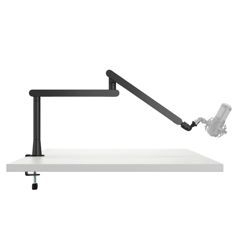 Mount-It! Mic Arm, Microphone Boom Arm, Adjustable Full Motion Mic Desk Mount, for Streaming, Gaming, Podcast, Recording, 3/8" and 5/8" Compatible, Low Profile Design, Height up to 27.8", Black - Image 1
