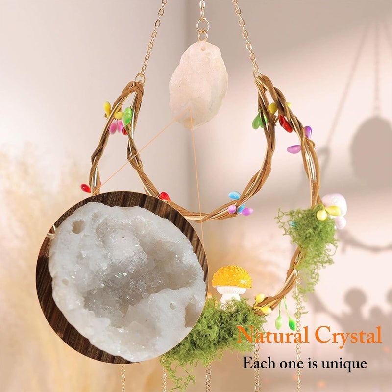 TUOKING Crystal Suncatchers for Window Hanging Mushroom Colorful Crystals Prism Pendant Sun Catchers Rainbow Maker Ornament Gift Home Garden Decoration - Image 3