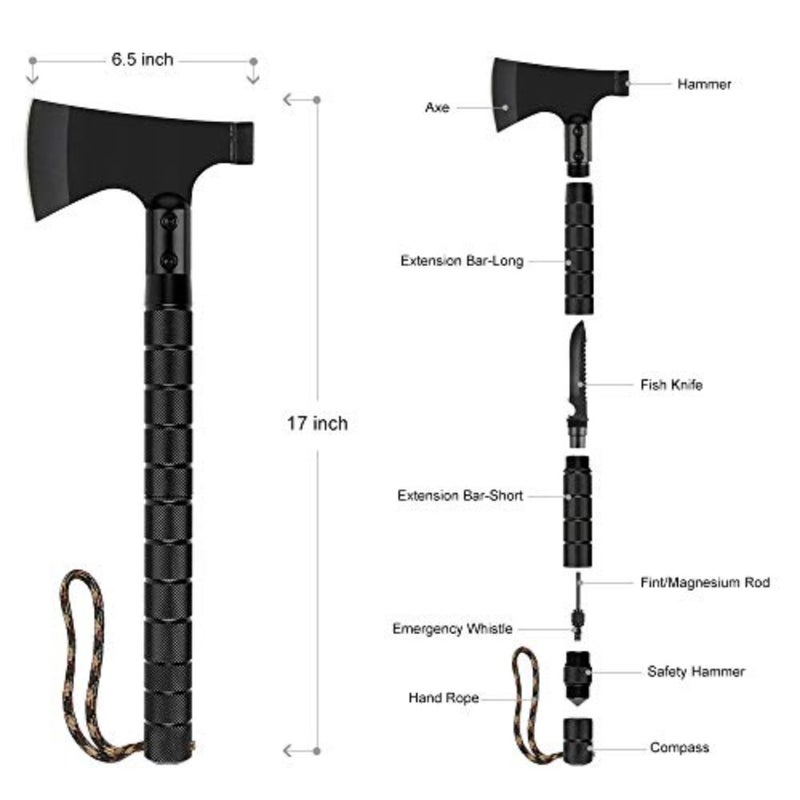 Camping Axe, Folding Survival Hatchet Axe Tactical Camp Axe for Outdoor Adventure - Image 2