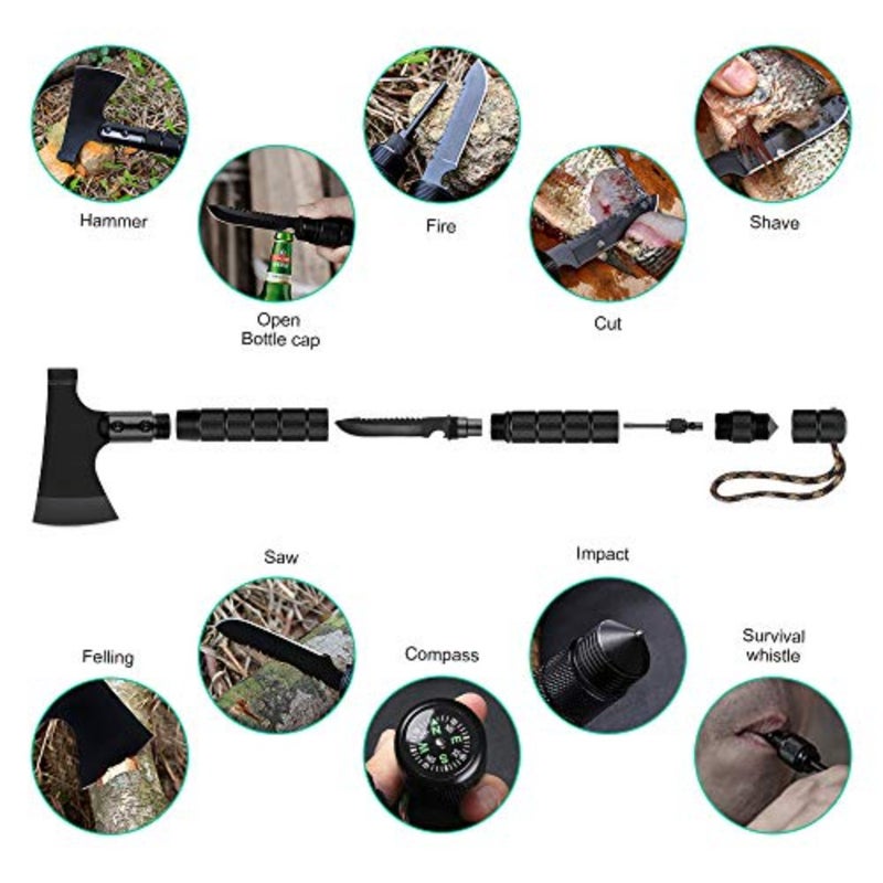 Camping Axe, Folding Survival Hatchet Axe Tactical Camp Axe for Outdoor Adventure - Image 3