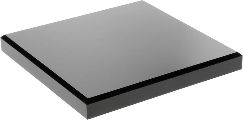Plymor Black Acrylic Square Beveled Display Base, 0.75" H x 6" W x 6" D