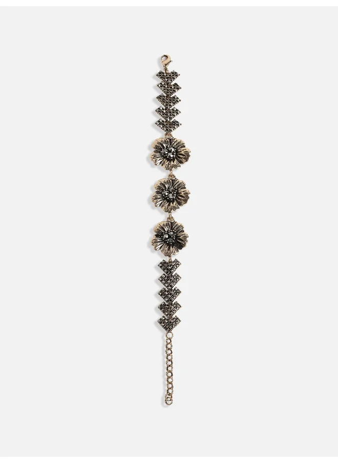 SOHI Pack Of Metallic Flora Bracelets