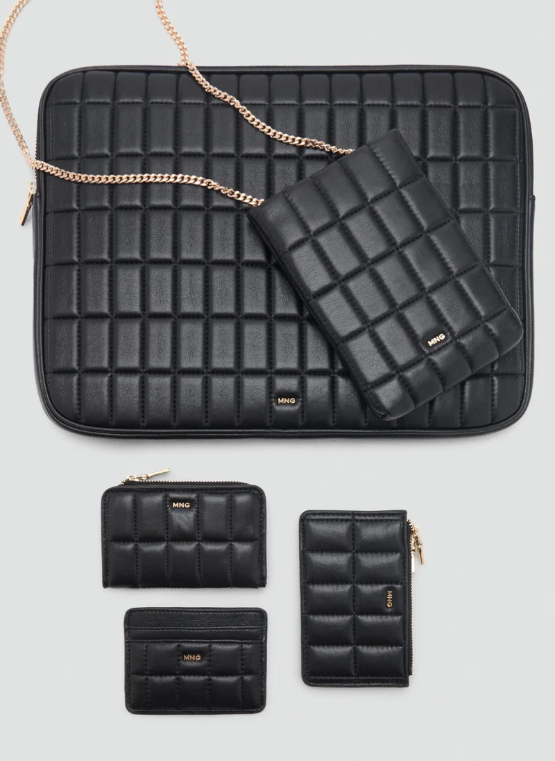 MANGO Logo Quilted Cardholder