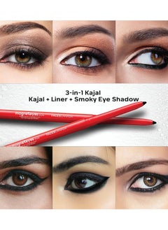 Faces Canada Magneteyes Kajal - Black, 0.35g | Waterproof, Smudgeproof & Fadeproof | Enriched With Almond Oil & Vitamin E  - Image 5