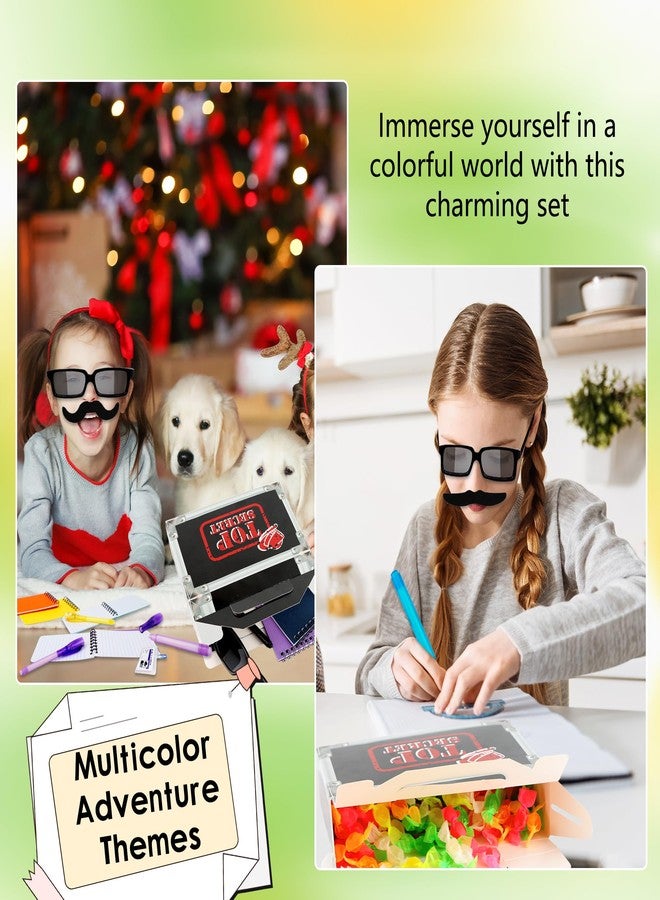 Flahard 84 Pcs Detective Party Favors Invisible Ink Pen with UV Light Notebook Set Spy Magic Pen Agent Name Tag Secret Boxes Fake Mustache Sticker for Spy Escape Room Goodie Bag Stuffers - Image 2