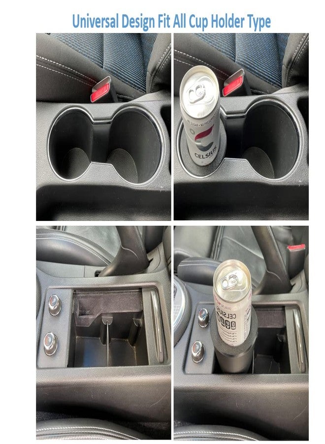 Kimalab Slim Can Universal Cup Holder Adapter Slim Cup 8.4 oz / 12 oz can Holder Expander Car Cup Holder Fits Red Bull Celsius Energy Drink Michelob White Claw Truly Black (Single Holder) - Image 2