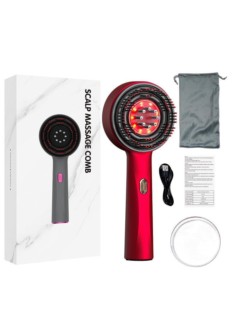 ASIV Electric Microcurrent Massage Comb Portable Hair Follicles Comb Scalp Oil Applicator Head Massager Hair Growth Anti Loss Care（red） - Image 1