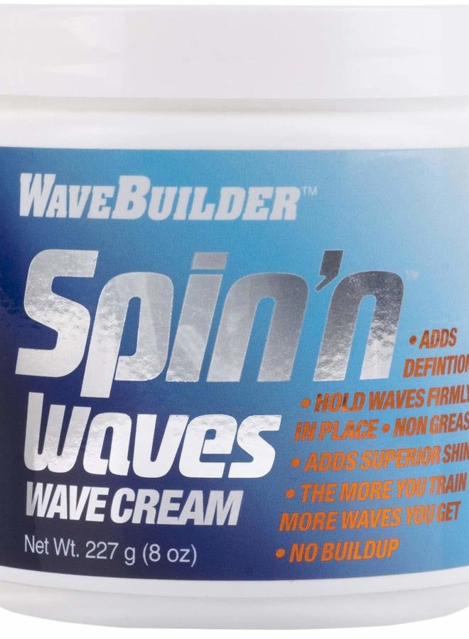 WaveBuilder Spin'n Waves Wave Cream | Non Greasy Adds Superior Shine on Hair, 8 oz - Image 1