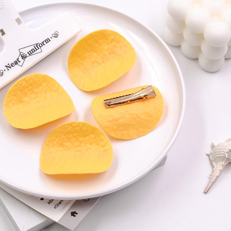 4Pcs Funny Simulated Potato Chips Shape Hair Clips 22 Food Shaped Hair Clips Women Girls Hair Accessories