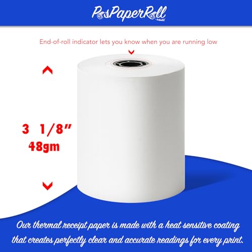 ROLLXY 3-1/8 X 230 Thermal Paper Compatible with Star CT-S300 Tsp100 BPA Free 50 Rolls by Rollxy (48gm Thickness) - Image 2