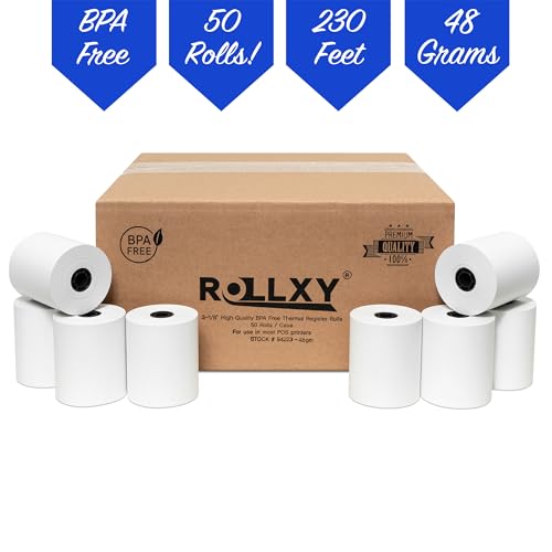 ROLLXY 3-1/8 X 230 Thermal Paper Compatible with Star CT-S300 Tsp100 BPA Free 50 Rolls by Rollxy (48gm Thickness) - Image 5