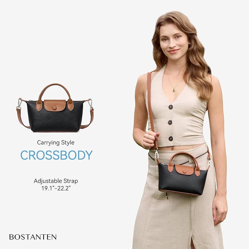 BOSTANTEN Small Crossbody Bags for Women Top Handle Purse Vegan Leather Shoulder Handbags for Daily, Travel - Image 3