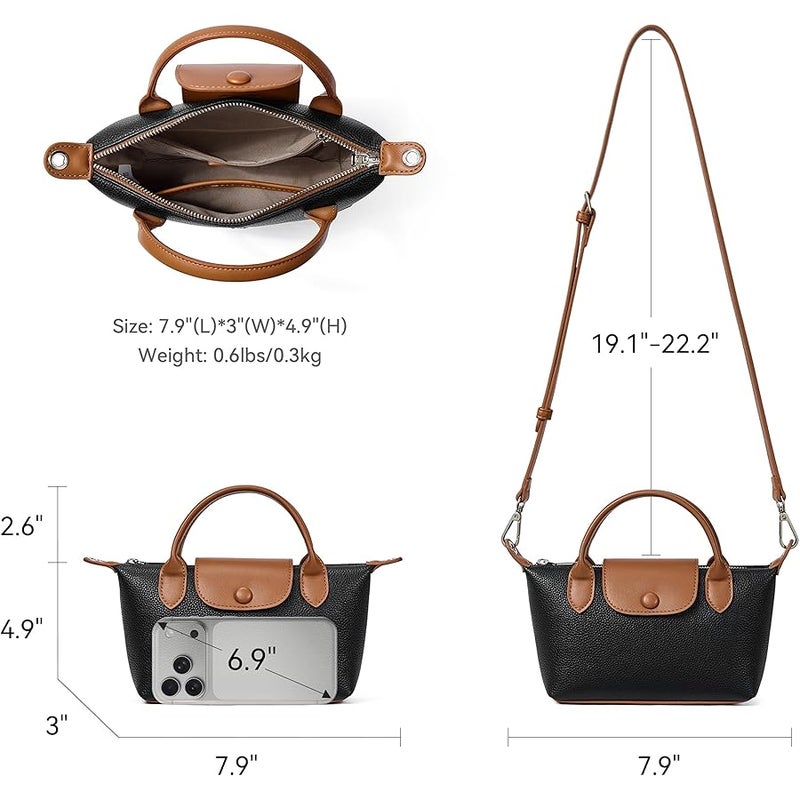 BOSTANTEN Small Crossbody Bags for Women Top Handle Purse Vegan Leather Shoulder Handbags for Daily, Travel - Image 5