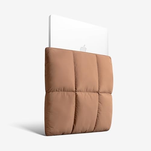 Comfyable Puffy Laptop Sleeve 13 Inch 14 Inch, Quilted Puffer Laptop Carrying Case, Pillow Case Compatible with MacBook Air M4 2025 M3 M2 M1, MacBook Pro M5 M4 Pro/Max, Brown - Image 3