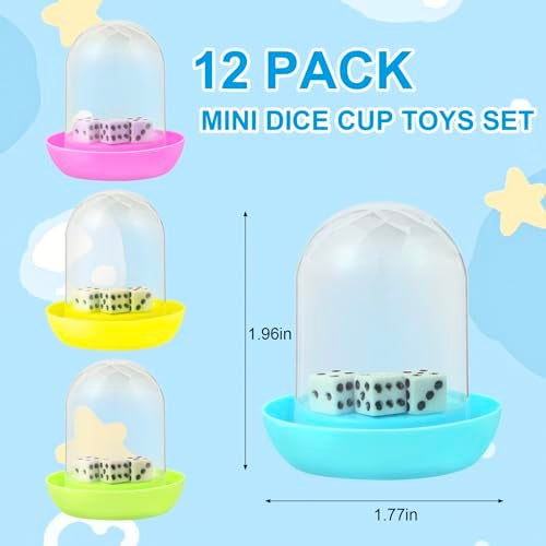 Miaopen 12 Pack Mini Dice Cup SetParty Favors for Adults Kids Toddlers Plastic Shaker Dice GameShaker Cup Desk Toys Classroom Rewards Carnival Prizes Goodie Bag Stuffers Treasure Box Pinata Fillers - Image 5