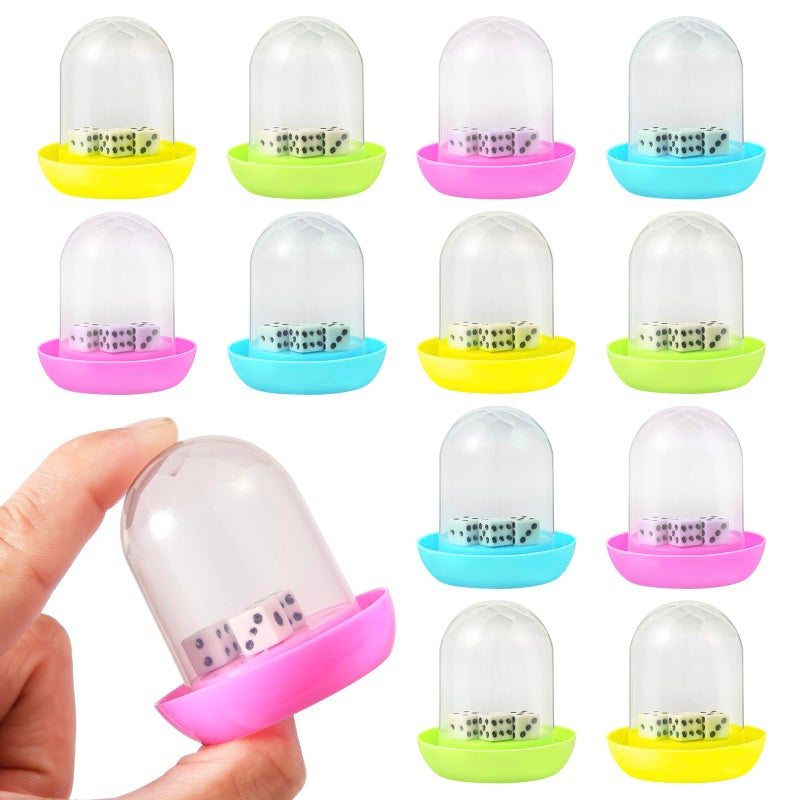 Miaopen 12 Pack Mini Dice Cup SetParty Favors for Adults Kids Toddlers Plastic Shaker Dice GameShaker Cup Desk Toys Classroom Rewards Carnival Prizes Goodie Bag Stuffers Treasure Box Pinata Fillers - Image 3
