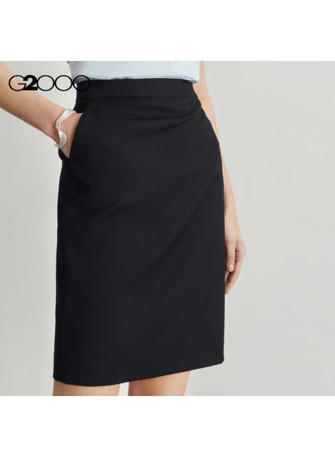 G2000 Mall Same Style High-waisted Elastic H-line Skirt 41252641g2 Black 38 - Image 3
