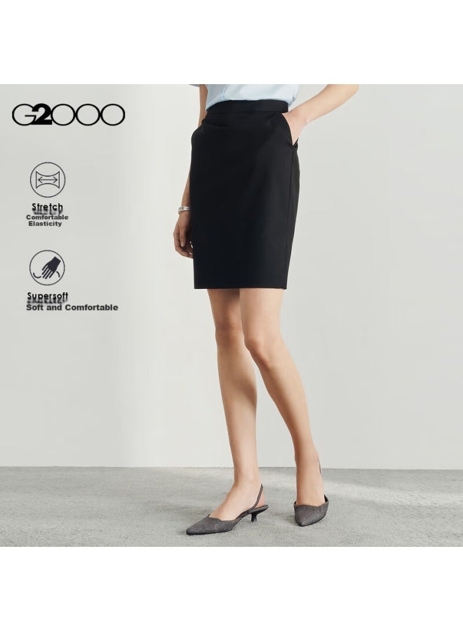 G2000 Mall Same Style High-waisted Elastic H-line Skirt 41252641g2 Black 38 - Image 1