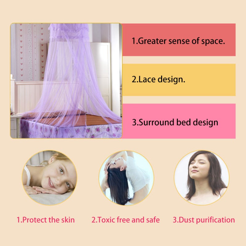 Yellow Bed Canopy Handcrafted Polyester Dream Princess Dome Design Mosquito Net for Kid Room - Easy Installation - Insect Protection for Family Night Sleep - Image 3