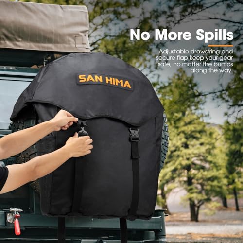 SAN HIMA Spare Tire Trash Bag 18.5 Gallons Fits 31''-35" Tire - Cargo Storage Bag w/Reflective Strips for Off-Road 4x4 4WD Truck SUV Car - Image 4