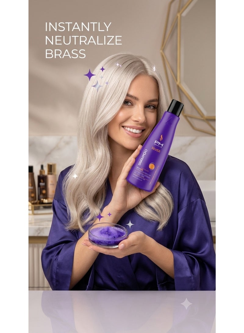 afrohair professional Silver Shampoo (Retail) – 500 ML (PH Premium) - Image 2