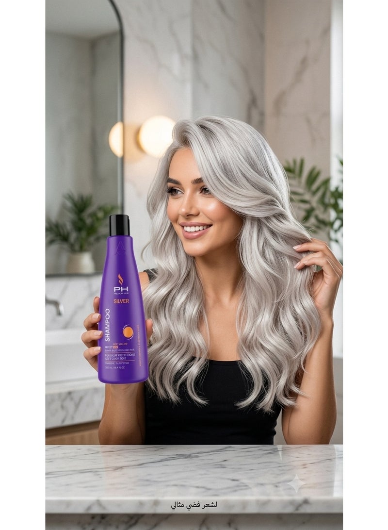 afrohair professional Silver Shampoo (Retail) – 500 ML (PH Premium) - Image 3