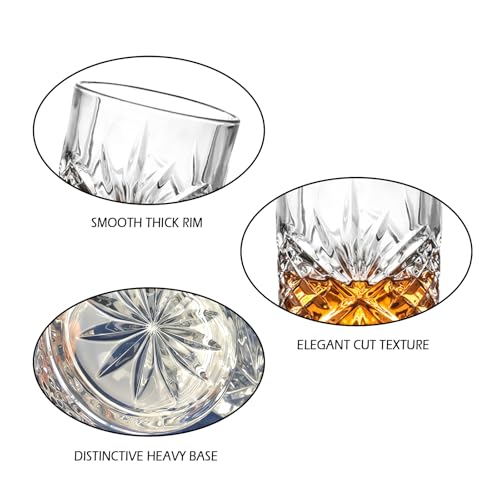 Encheng Whiskey Glasses Set of 8,10 oz Bourbon Cocktail Glass with Heavy Base,Old Fashioned Rocks Glasses,Clear Lowball Drinking Glass for Men,Vodka,Scotch,Liquor,Spirits - Image 3