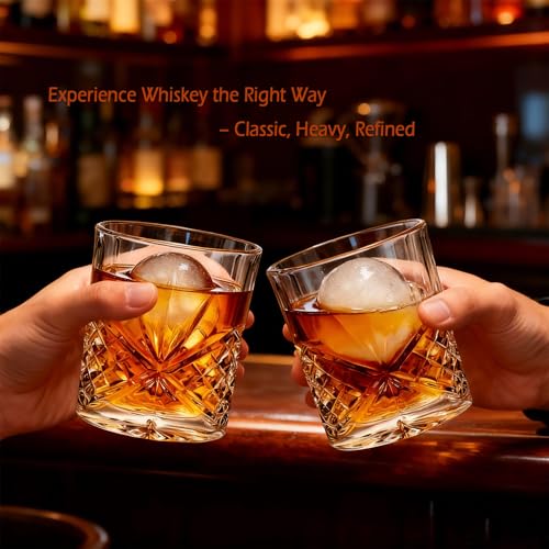 Encheng Whiskey Glasses Set of 8,10 oz Bourbon Cocktail Glass with Heavy Base,Old Fashioned Rocks Glasses,Clear Lowball Drinking Glass for Men,Vodka,Scotch,Liquor,Spirits - Image 4