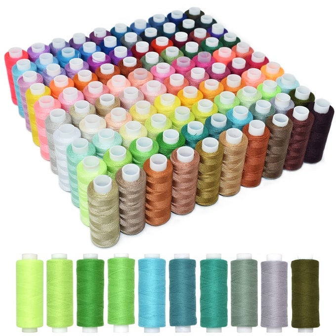 SEWING THREAD KIT 100 COLOR ALL PURPOSE POLYESTER THREAD KIT 250 YARDS EACH SPOOL FOR QUILTING EMBROIDERY THREAD KIT HAND AND MACHINE SEWING