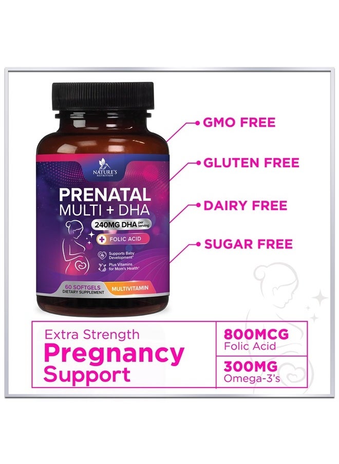 Nature's Nutrition - Prenatal Multi+ DHA, Multivitamin with Folic Acid 60 Softgels - Image 1