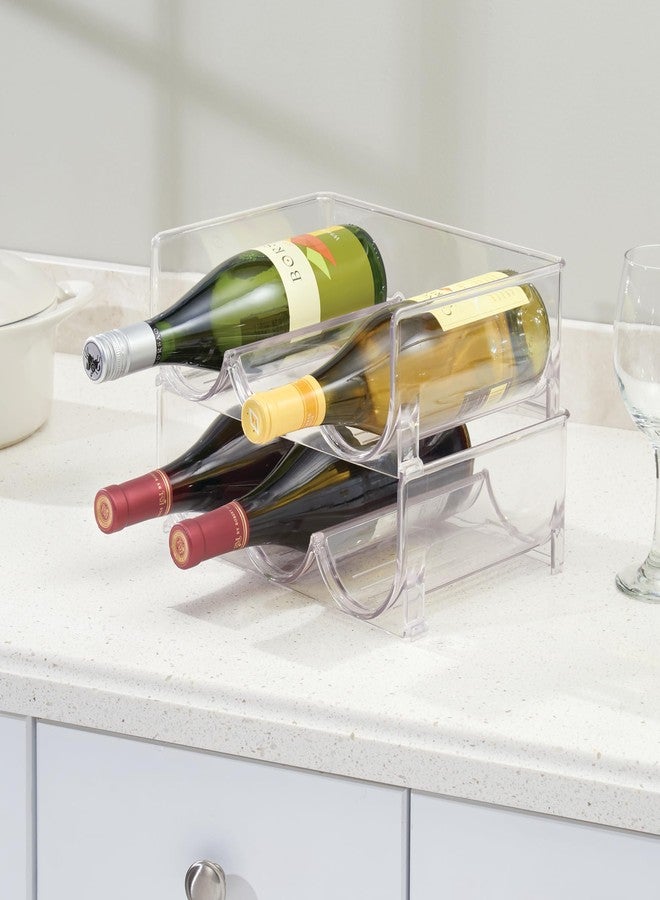 إنترديزاين حامل زجاجات iDesign ثلاثي الأقسام لزجاجات الماء أو المشروبات الغازية أو النبيذ، طقم من 4 قطع، شفاف، صنع في الولايات المتحدة الأمريكية - Image 3