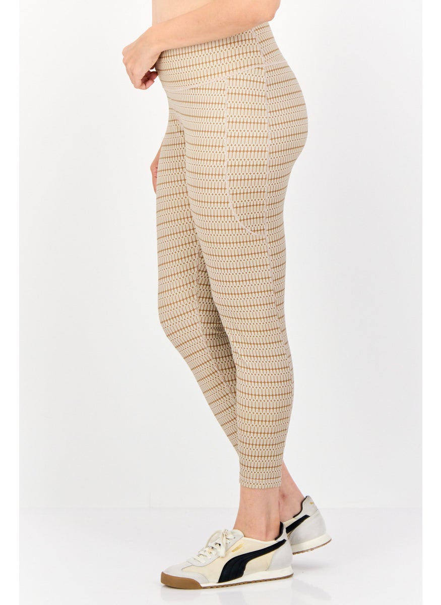 Adidas Women Tight Fit Training 7/8 Leggings, Tan  - Image 4