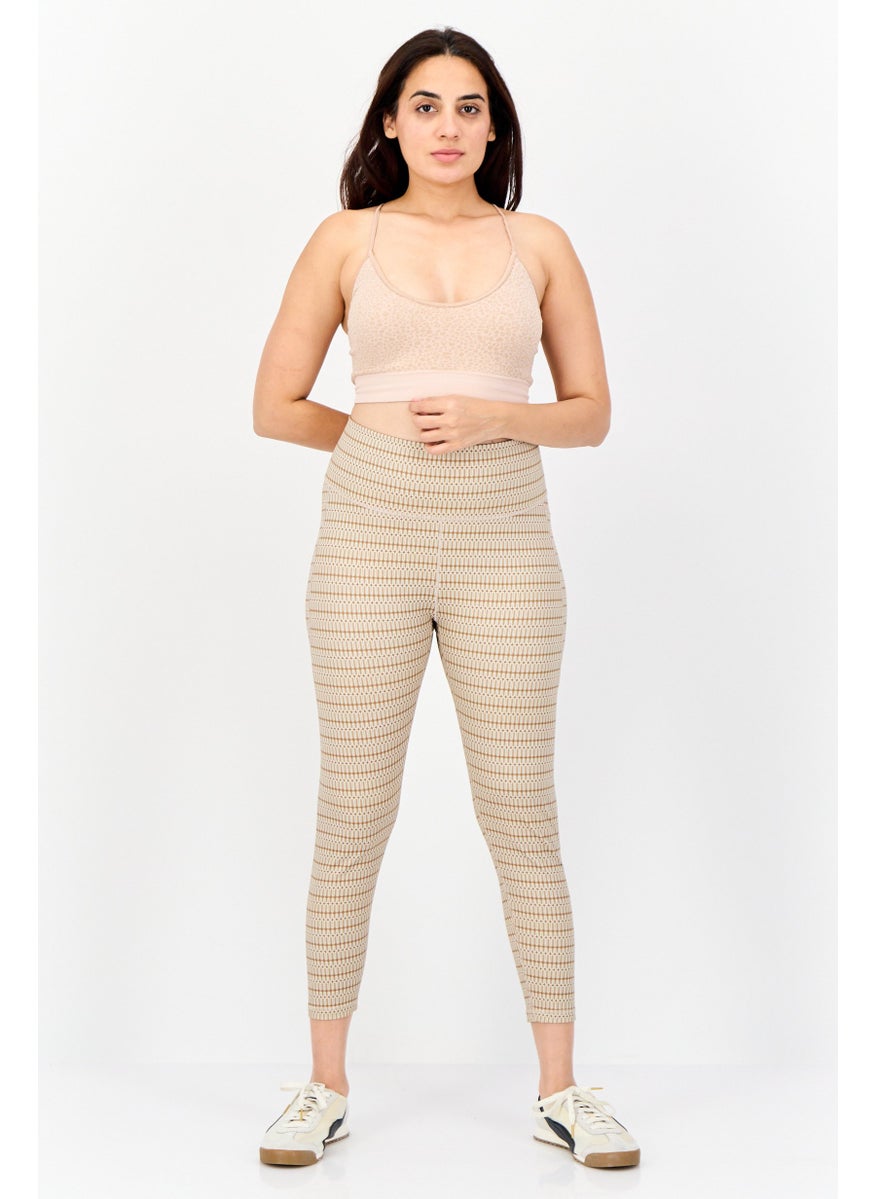 Adidas Women Tight Fit Training 7/8 Leggings, Tan  - Image 3