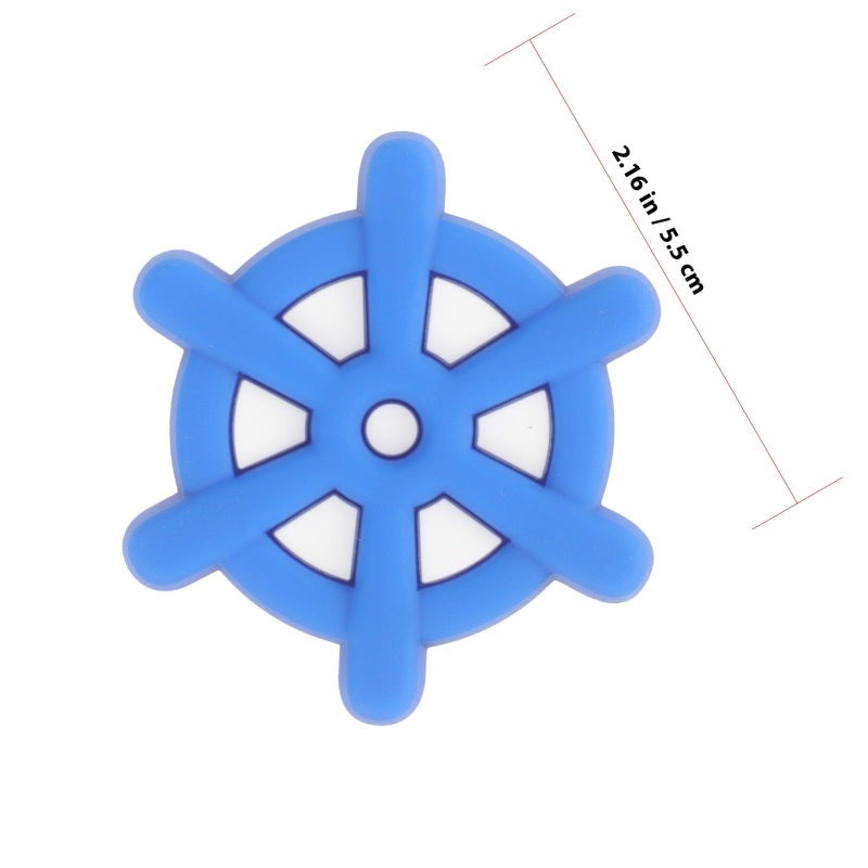 2 Pcs Nautical Rudder Wheel Cabinet Handles Soft Drawer Pulls Compact Lightweight Decorative Knobs - Image 3