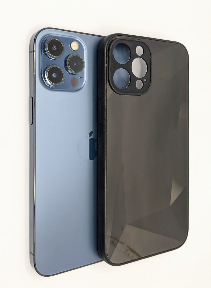 HEXABEX جراب iPhone 12 Pro، جراب واقٍ من الألماس اللامع المرصع بالمرايا لهاتف iPhone 12 Pro باللون الأسود - Image 2