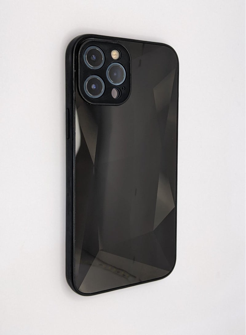 HEXABEX جراب iPhone 12 Pro، جراب واقٍ من الألماس اللامع المرصع بالمرايا لهاتف iPhone 12 Pro باللون الأسود - Image 1