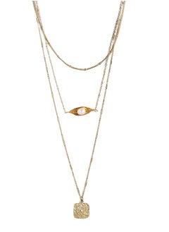 Just Peachy Gold-Plated Layered Necklace – Elegant Multi-Layer Design – High-Quality Durable Finish – Adjustable Length – Perfect for Any Occasion – Stylish Gift for Her