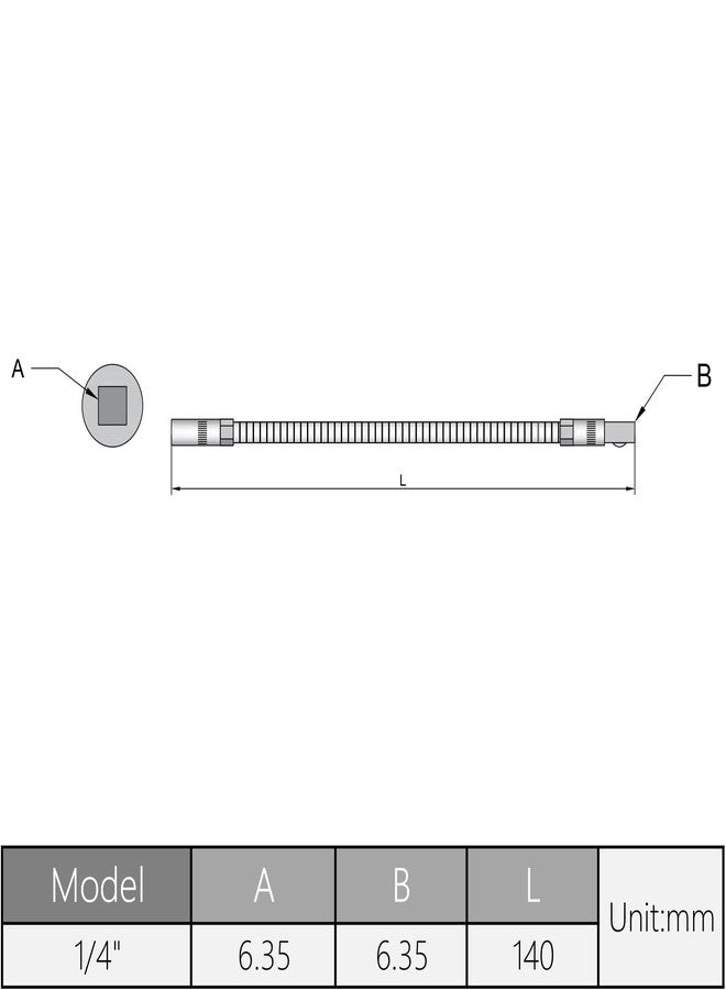 اتول مارت قضيب تمديد مرن CR-V من Utoolmart بقطر 1/4 بوصة مصنوع من فولاذ الكروم والفاناديوم بطول إجمالي 150 مم - Image 5