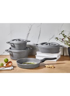 AMBOSS Copper cast iron pot set 7 pieces (grey) made in Turkey  - Image 3