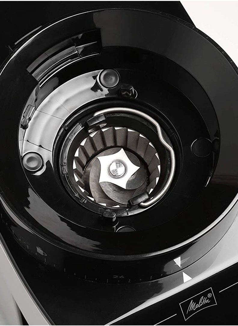 Melitta - CALIBRA Electric Coffee Beans Grinder, 1027-01, Conical Burr, 160W, Black/Stainless Steel - Image 1