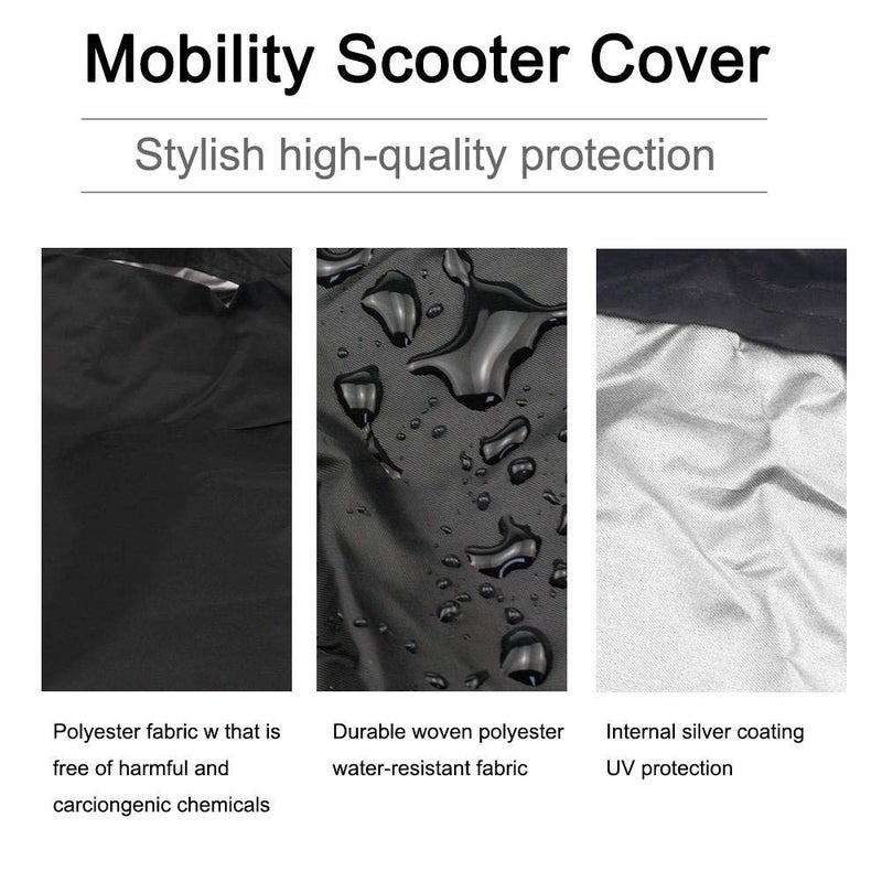 klarako Waterproof Mobility Scooter Cover, Electric Wheelchair Transport Storage Cover Heavy Duty, 74.8"Lx27.9"Wx46"H - Image 2