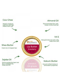 Pure Elements Strawberry Lip Butter Natural & Organic Lip Care 8Gm  - Image 2