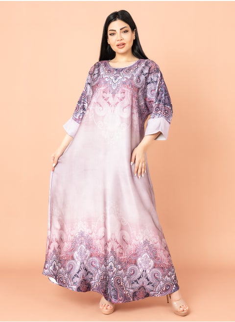 Abstract Design Modern Jalabiya Pink