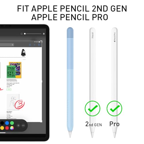 Delidigi for Apple Pencil 2nd Generation Case and Apple Pencil Pro (2024) Cover Gradient Color Silicone Sleeve Accessories Support iPencil Magnetic Charging and Double Tap - Image 3