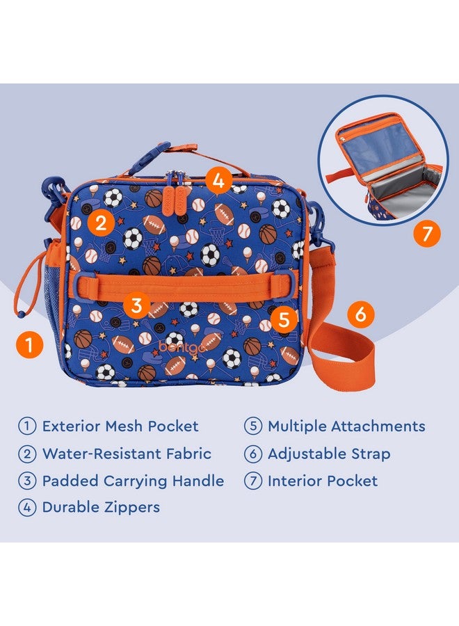 Bentgo Bentgo Kids Lunch Bag - Durable, Double-Insulated Lunch Bag for Kids 3+; Holds Lunch Box, Water Bottle, & Snacks; Easy-Clean Water-Resistant Fabric & Multiple Zippered Pockets (Sports) - Image 3