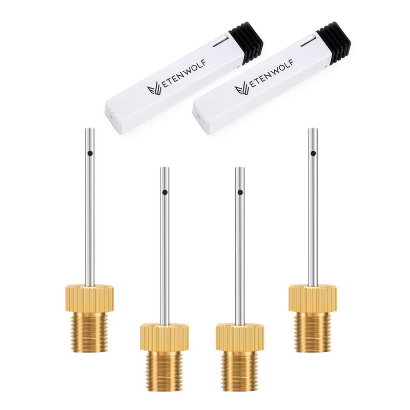 ETENWOLF 12 Pack Brass Ball Pump Needles with Storage Case, No Break Heavy Duty Air Pump Needles for Balls, Stainless Steel Body - Image 1