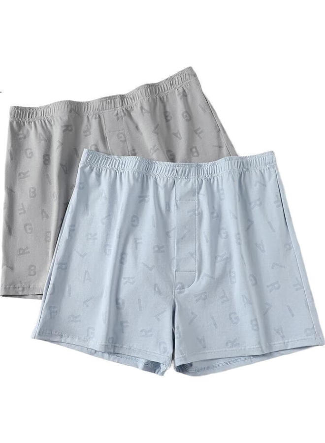 Fenton Fenteng Men'S Cotton Boxer Briefs 2-Pack New Style Breathable Loose-Fit Underwear Casual Shorts - Image 3