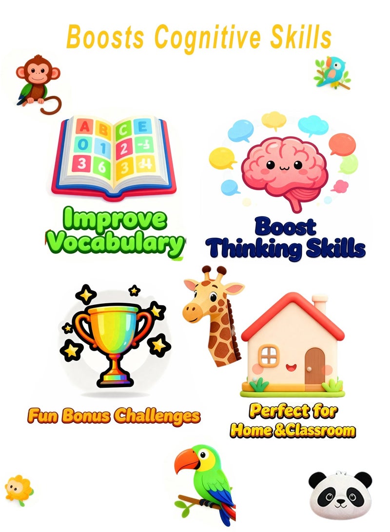 Splendors Kids Bilingual Fun Guessing Game Arabic English Educational Toys Kids Board Games Card Games Family Fun Activity Travel Game Perfect Gift for Kids Ages 4+ - Image 5