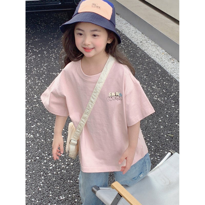 Korean Style Girls Short-Sleeved T-Shirt Style Kidsren'S Baby Loose Casual Cartoon Half-Sleeved Fashionable Kindergarten Top - Image 2